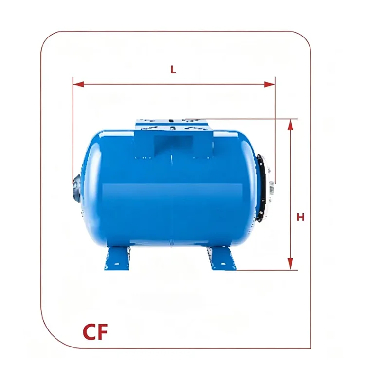 Horizontale, austauschbare Membran-Ausdehnungsgefäße der CF-Serie (Kohlenstoffstahl) – 19 l bis 100 l